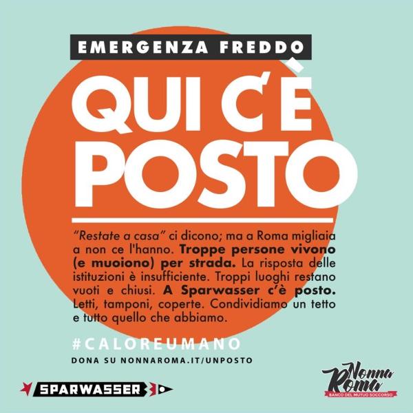 Roma, il circolo culturale Sparwasser diventa rifugio contro il freddo